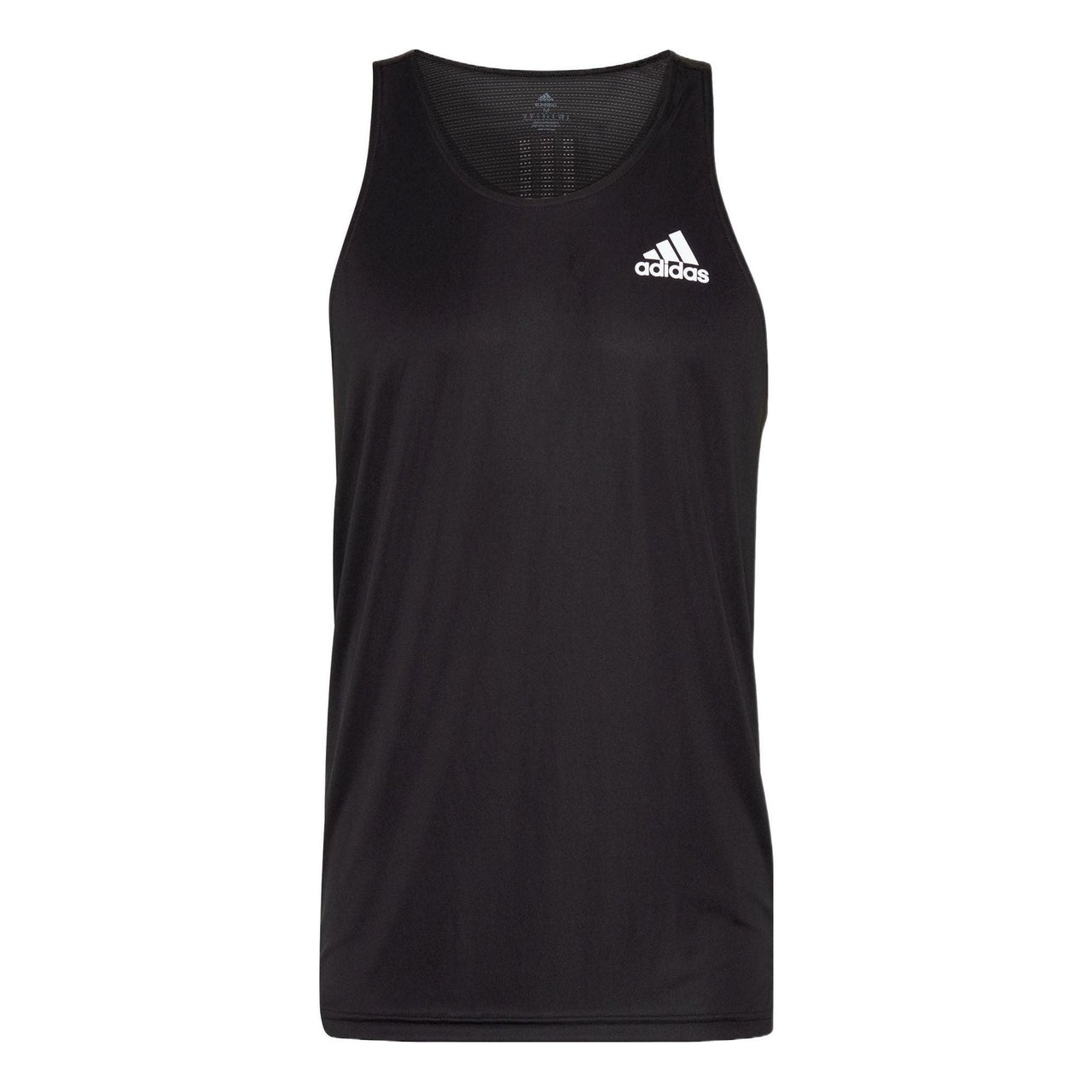 Men's adidas Solid Color Alphabet Logo Running Sports Vest Black HB7457