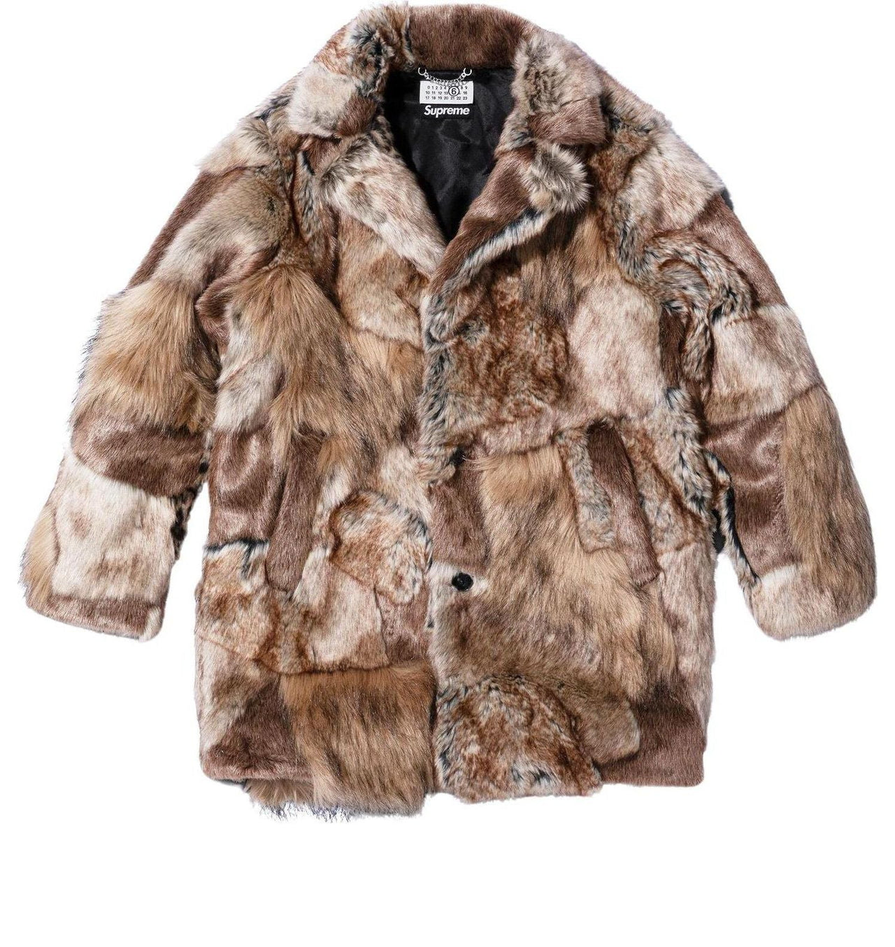 Supreme x Mm6 Maison Margiela Patchwork Faux Fur Coat 'Brown Tan' SUP-SS24-118