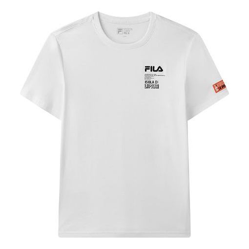FILA Alphabet Printing Round Neck Short Sleeve White F11M128117F-WT