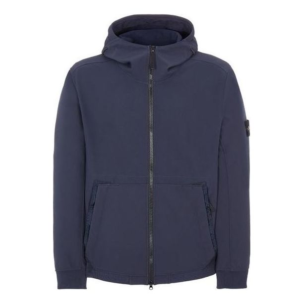 STONE ISLAND Soft-Shell Hooded Jacket 'Navy' 7715Q0122-V0020