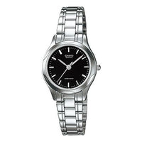 CASIO Stainless Steel Strap Quartz Waterproof Black Dial Black Analog LTP-1275D-1A