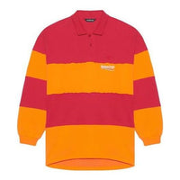Balenciaga Long Sleeve Cut Up Polo 'Raspberry Fluo Orange' 657073TKVA56667