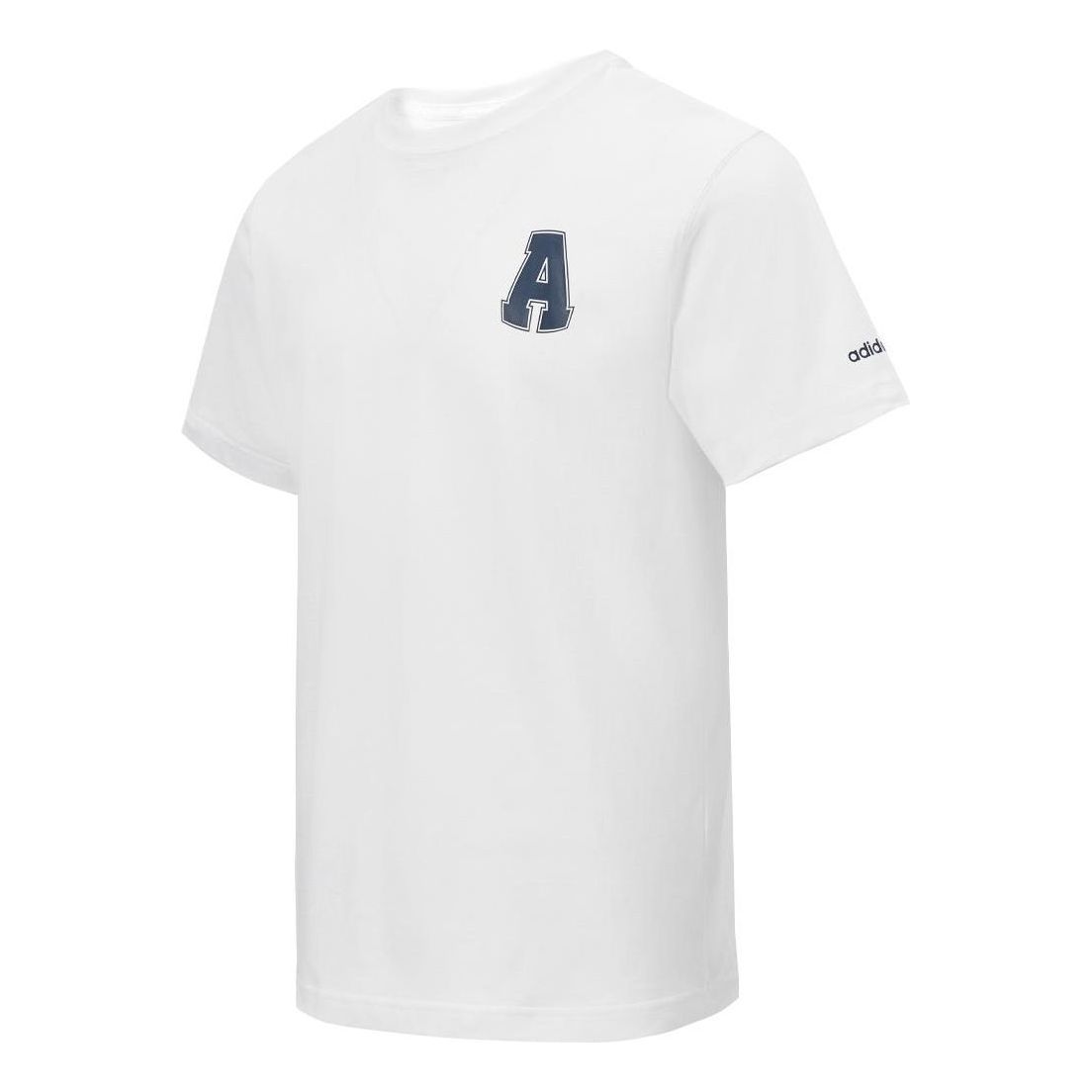 adidas Letter Printed T-Shirt Asia Sizing 'White Navy' JD1430