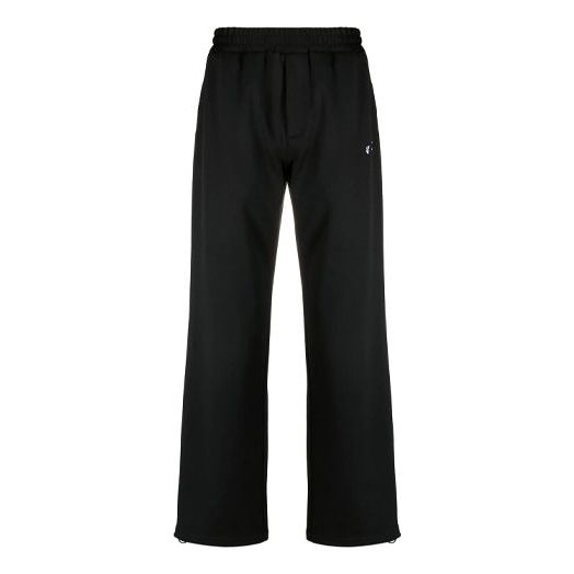 Off-White SS21 Logo Embroidered Casual Sports Pants Version Black OMCJ002S21FAB0011001
