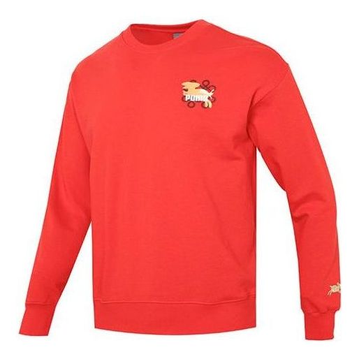 PUMA Essentials CNY Graphic Logo Sweatshirt 'Red' 677414-11