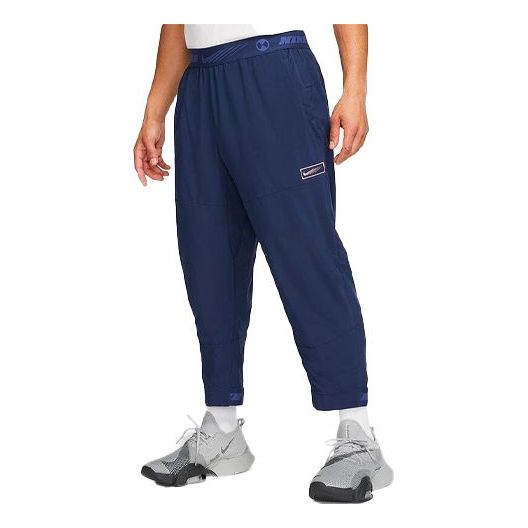 Men's Nike Sport Clash Elastic Waistband Loose Woven Straight Sports Pants/Trousers/Joggers Navy Blue CZ1495-410