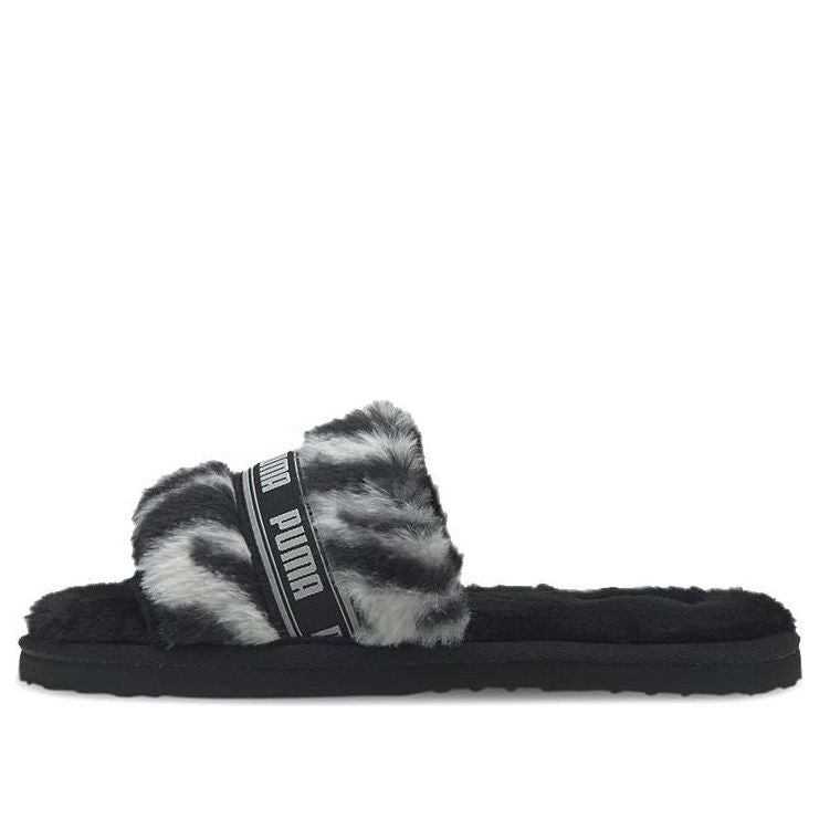 (WMNS) PUMA Fluff Slide 'Wild - Black' 385276-01