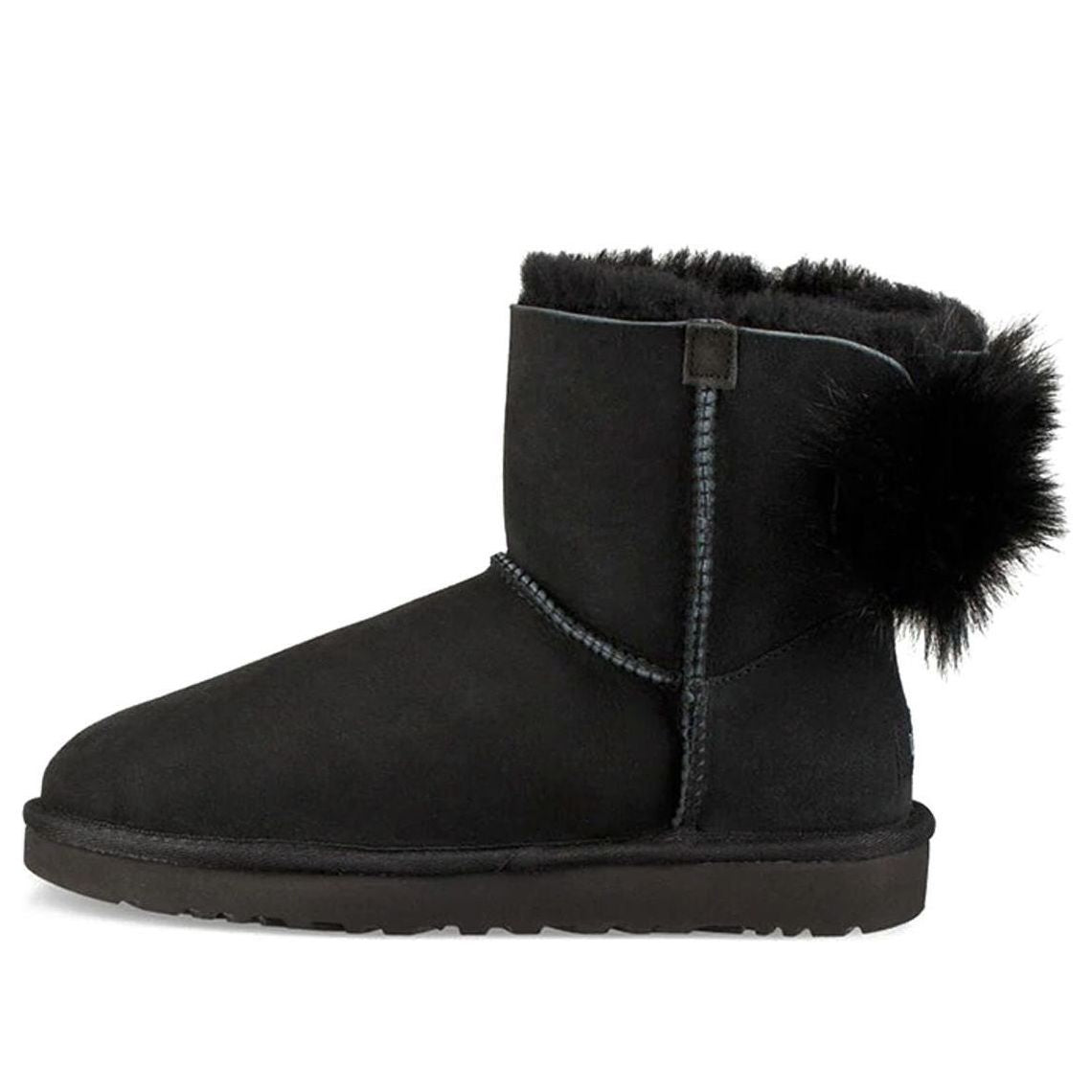(WMNS) UGG Fluff Bow Mini Fleece Lined Black 1094967-BLK