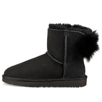 (WMNS) UGG Fluff Bow Mini Fleece Lined Black 1094967-BLK