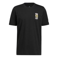 Men's adidas Rose 3 King Tee Back Tactical Board Pattern Printing Basketball Sports Short Sleeve Black T-Shirt HI1490