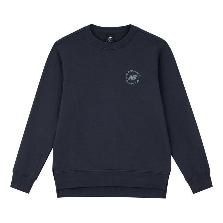 New Balance Logo Pullover Sweatshirt 'Navy' AMT33343-ECL