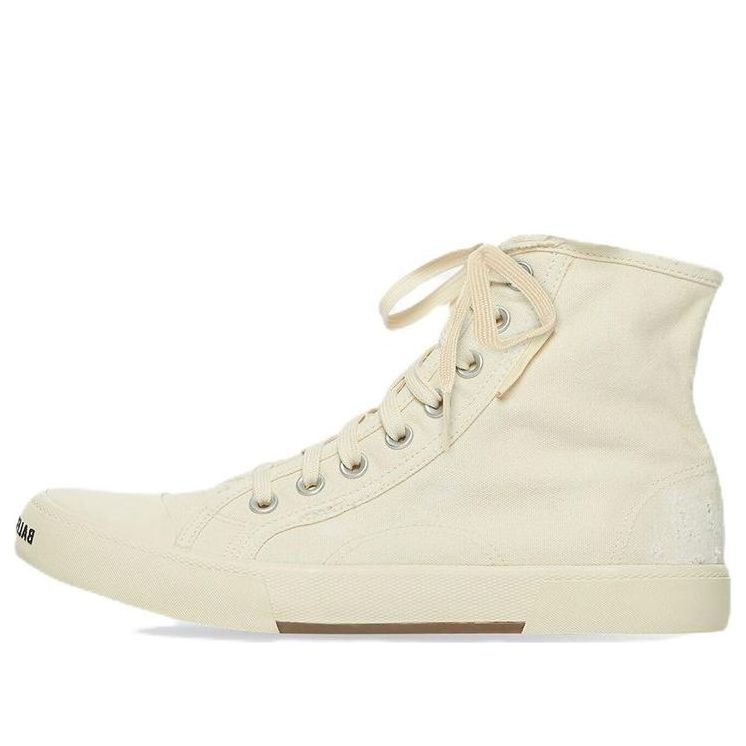 Balenciaga Paris High Top Sneakers 'White Destroyed Cotton and White Sole' 688752W3RC49090