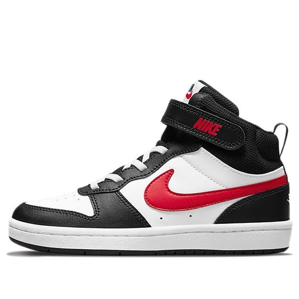 (PS) Nike Court Borough 2 Mid-Top Sneakers Black/White/Red DO5891-161