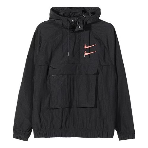 Men's Nike Swoosh Hooded Jacket Black CU3886-010