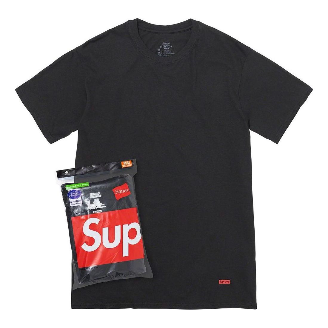 Supreme x Hanes Tagless T-Shirt (3 Pack) 'Black' SUP-SS23-017