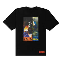 HERON PRESTON Split Herons T-Shirt 'Black Orange' HMAA029F21JER0011022