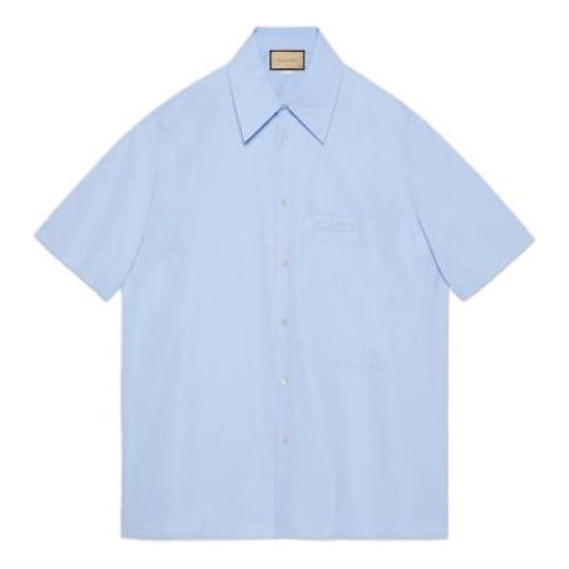 Gucci Cotton Shirt With Gucci Embroidery 'Light Blue' 769558-ZAJP1-4850