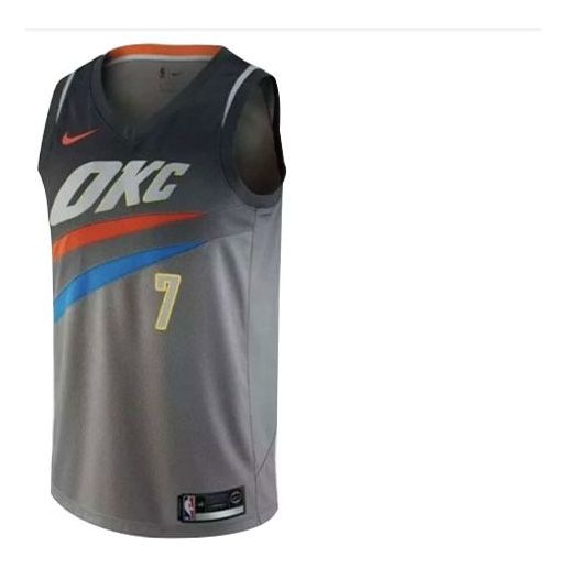 Nike NBA Basketball Sports Jersey Vest SW Fan Edition 1819 Season Thunder Anthony No. 7 Gray 912134-042