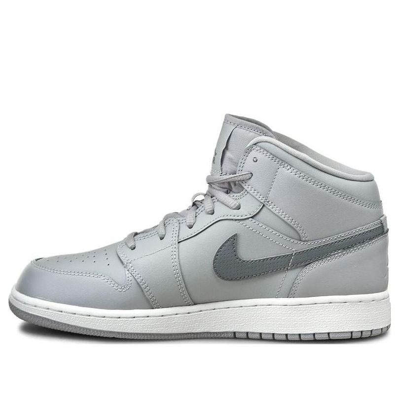 (GS) Air Jordan 1 Mid 'Wolf Grey' 554725-033