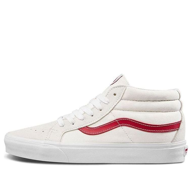 Vans SK8-Mid Stylish Lightweight Mid-Top Casual Skate Shoes Unisex White Red VN0A391FOXS