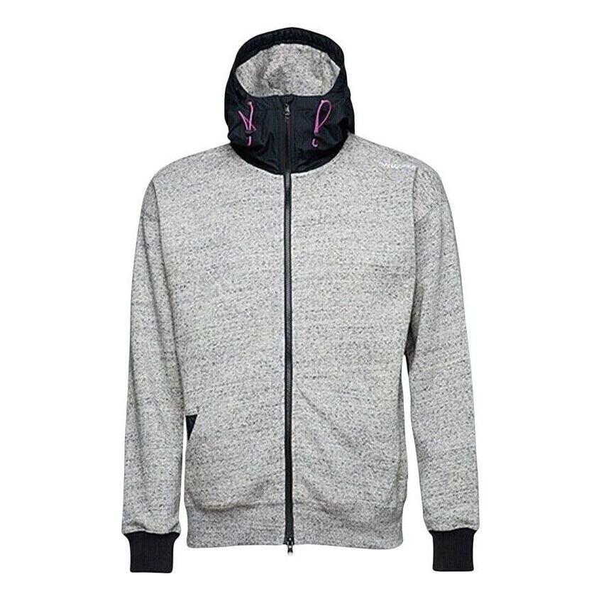 Converse Mixed Media Full Zip Sweatshirt 'Grey' 10017907-A01