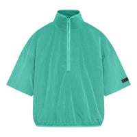 Fear of God Essentials SS24 Crinkle Nylon Half Zip Short Sleeve Shirt 'Mint Leaf' 186SP244052F