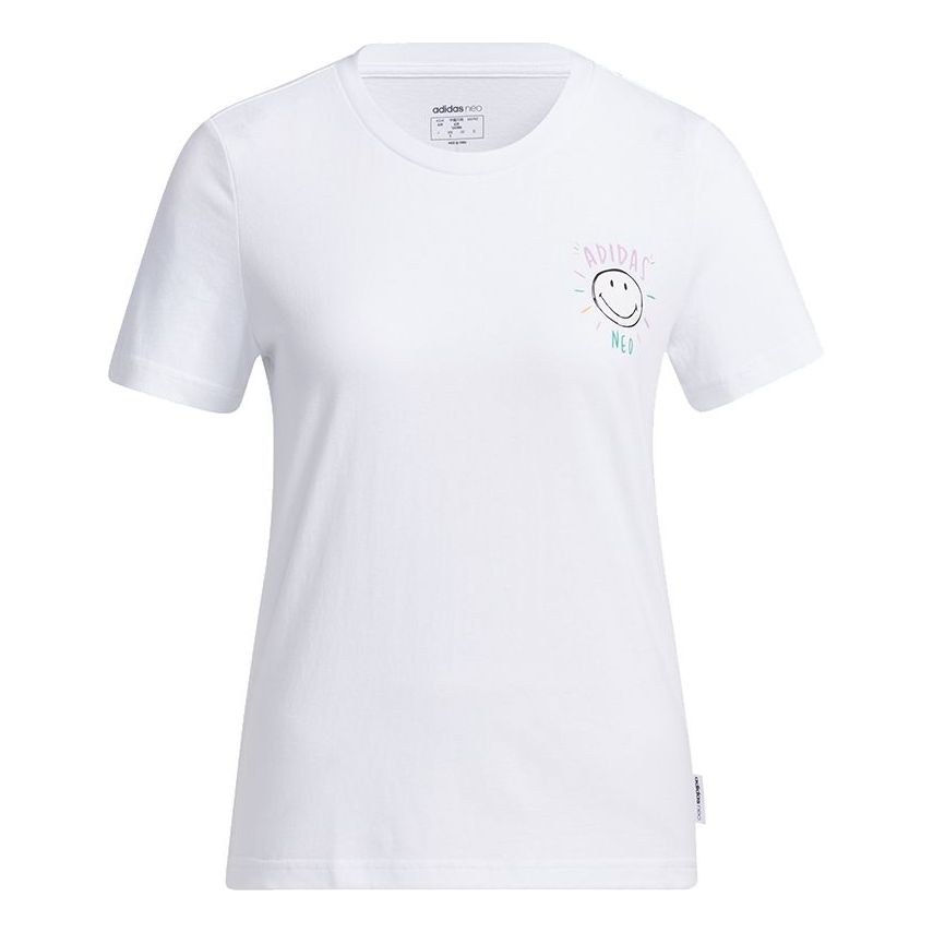 (WMNS) adidas neo smile T-shirt 'White' GP5784