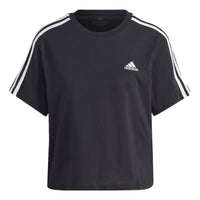 (WMNS) adidas Essentials 3-Stripes Single Jersey Crop Top 'Black White' HR4913