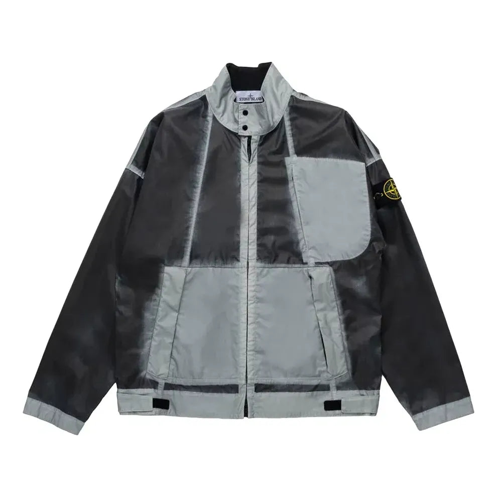 STONE ISLAND Hand Sprayed Mussola Biker Jacket 'Sky Blue' 7815431T1-V0041
