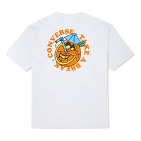 Men's Converse Cartoon Pattern Printing Loose Round Neck Short Sleeve White 10023039-A02
