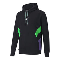 PUMA logo Printed Pullover Hooded Fleece Men Black 599279-51