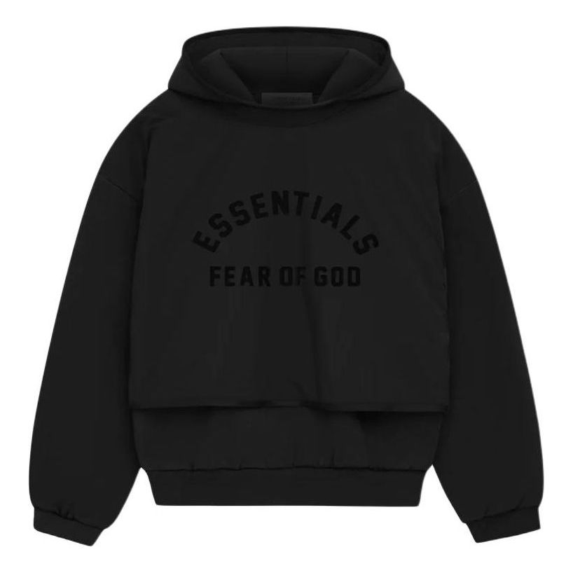 Fear of God Essentials SS24 Nylon Fleece Hoodie 'Jet Black' 202SP244324F