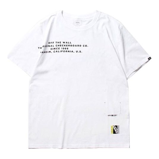 Men's Vans Pending Project Tee Alphabet Printing Round Neck Short Sleeve White VN0A4P45WHT