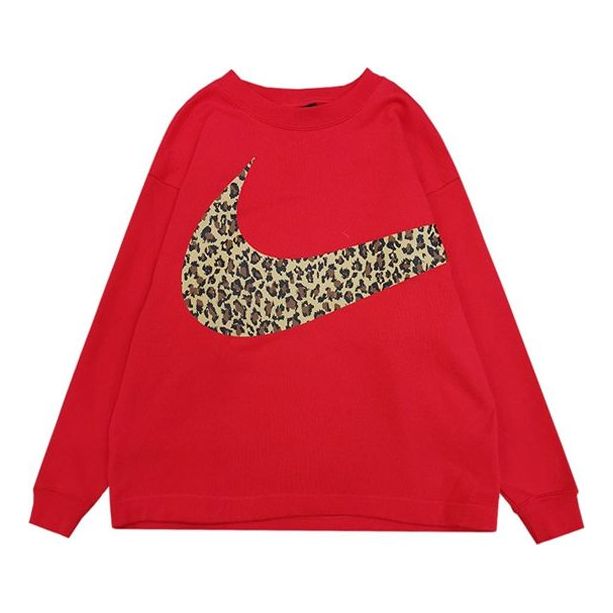 (WMNS) Nike Casual Sports Round Neck Pullover 'Red' CU1503-657