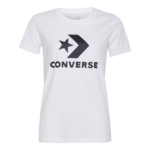 (WMNS) Converse Classic Logo Printing Short Sleeve White 10009152-A01