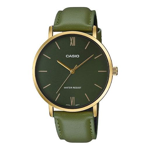 CASIO Quartz Waterproof Mens Dark Green Analog MTP-VT01GL-3B