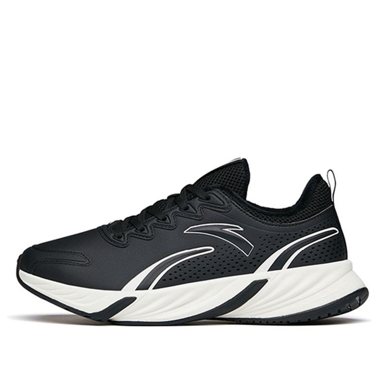 (WMNS) ANTA Run Collection Fleeced'Black White' 122145523-10