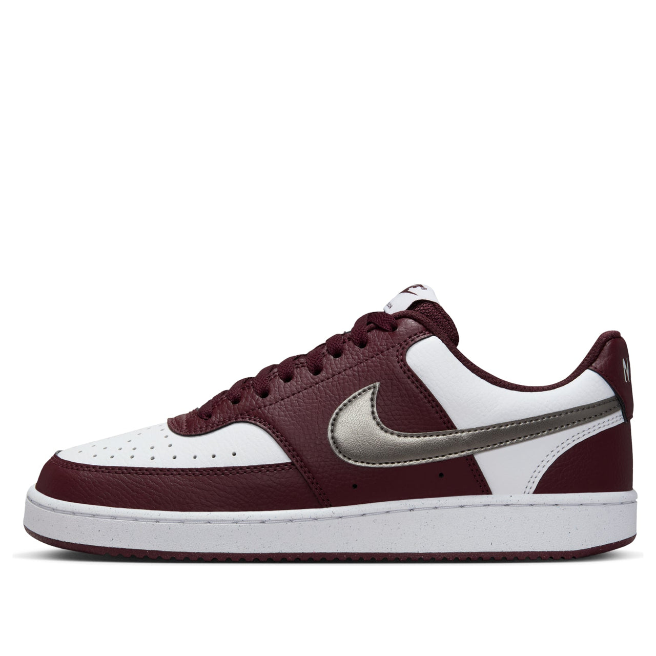 (WMNS) Nike Court Vision Low 'White Metallic Pewter Burgundy'  IM7647-100