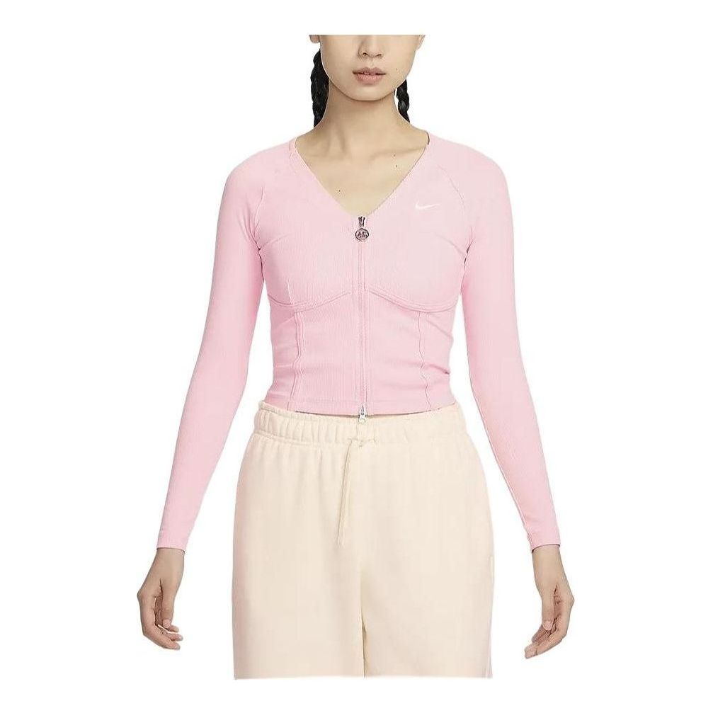 (WMNS) Nike Sportswear V-Day Long-Sleeve Full-Zip Top 'Pink' HF1133-631