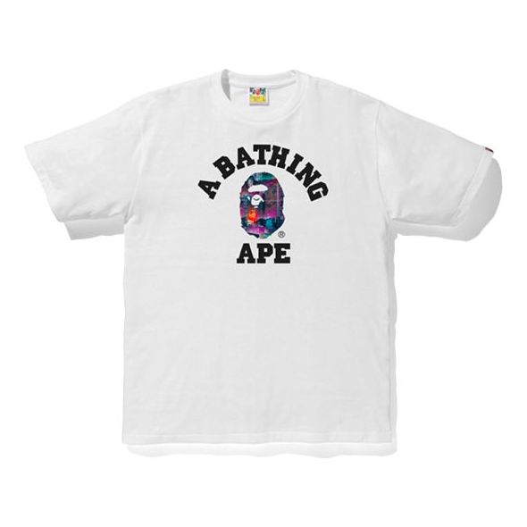 BAPE LOGO Pattern Short-sleeved MENS White 0ZXTEM110036E
