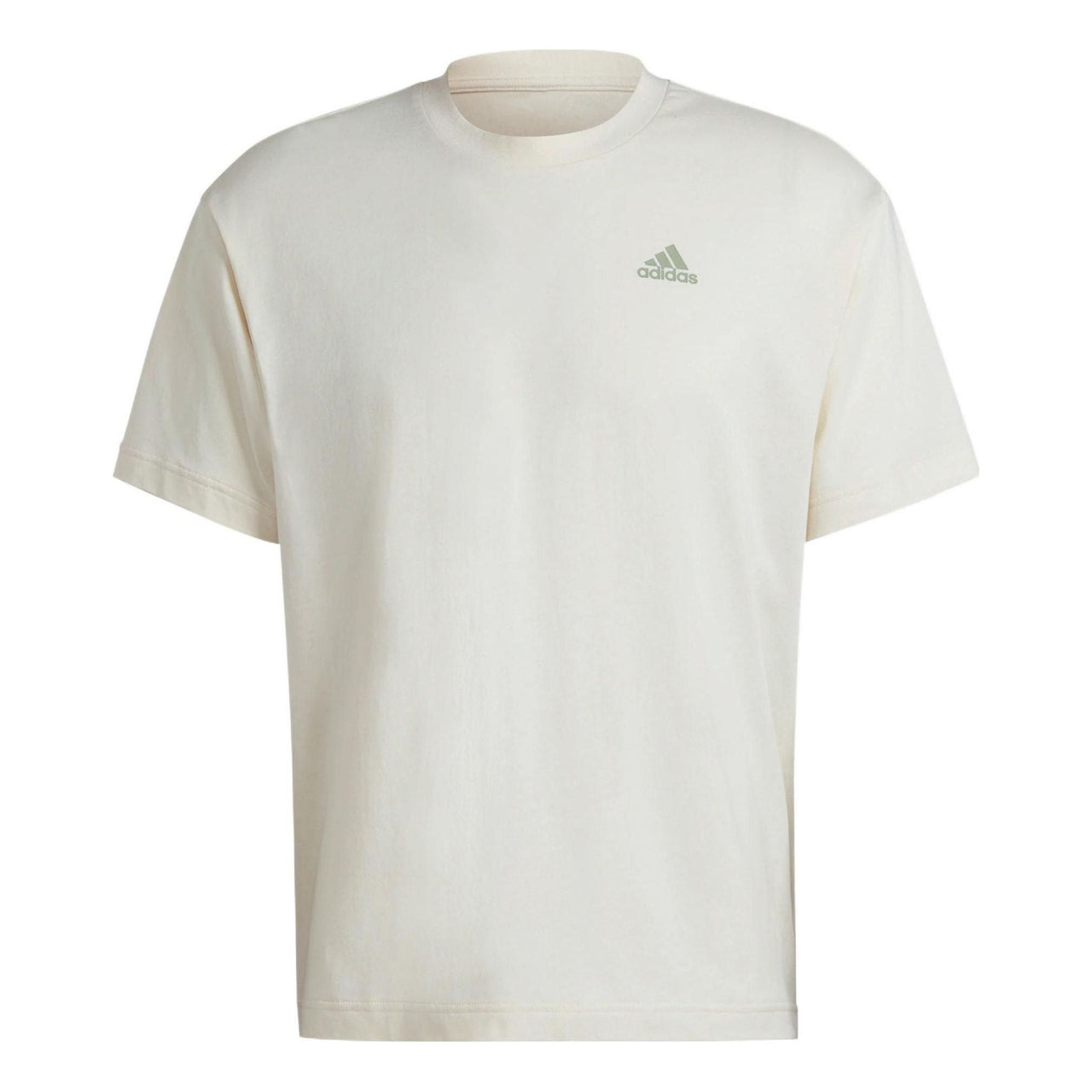 adidas Solid Color Logo Alphabet Round Neck Sports Short Sleeve White HR4315