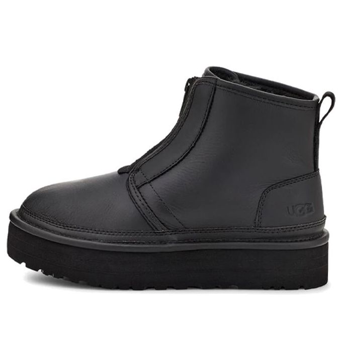 (WMNS) UGG Neumel Platform Zip 'Black' 1120731-UMBL