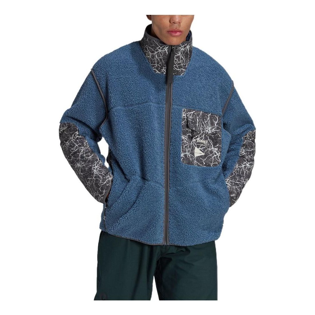 adidas Terrex x And Wander Fleece Jacket 'Blue Black' HN9635