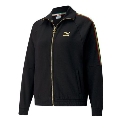 (WMNS) PUMA World Resonance Series Zipper Knit Jacket Black 599061-51