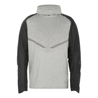 Men's Nike SS22 Colorblock Breathable High Collar Stripe Long Sleeves Black Gray T-Shirt DM4629-010