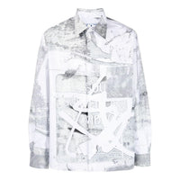 Off-White Abstract Print Button Front Shirt OMGA190F21FAB0068400