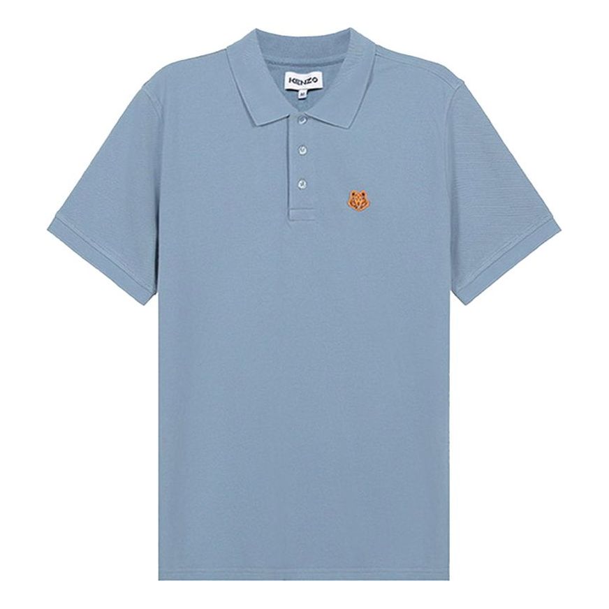 Men's KENZO SS21 Embroidered Short Sleeve Polo Shirt Blue FA65PO0014PU-62