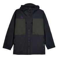 Men's Nike Windproof Colorblock Outdoor Jacket Black Purple 'Black Sequoia' AQ2294-010