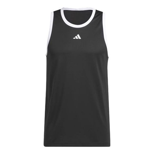 adidas Legends Basketball 3-Stripes Tank Top 'Black' IC2457