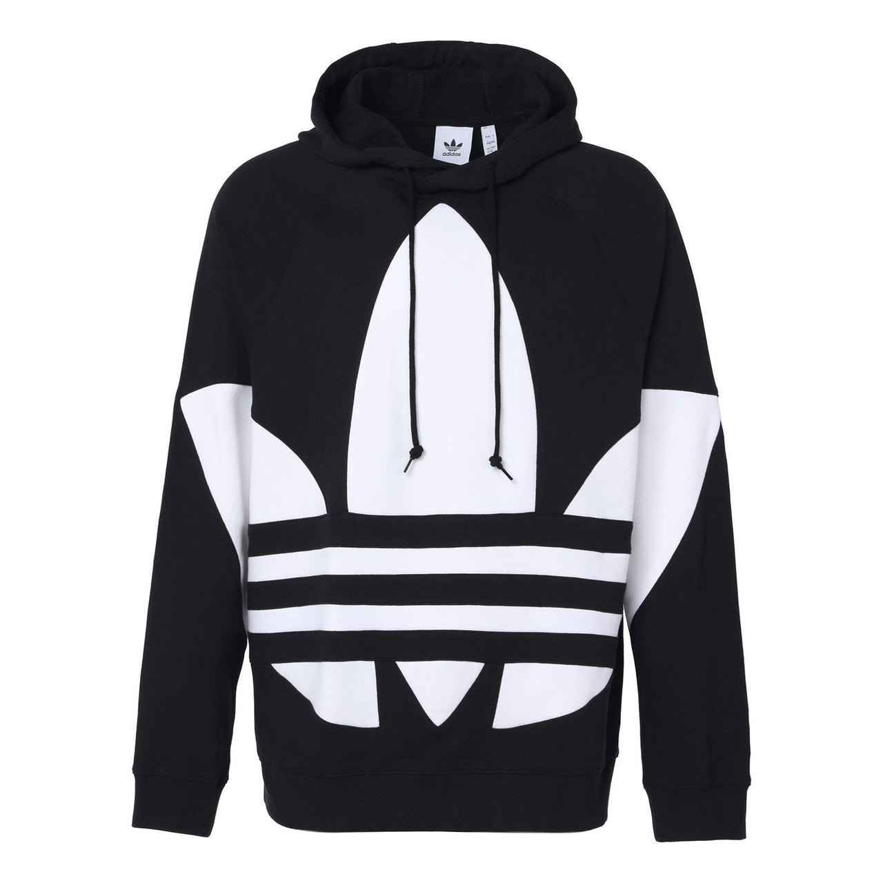 Men's adidas originals Large Logo Drawstring Black Pullover FM9908